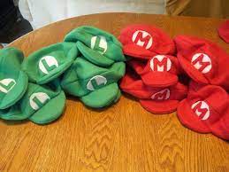 Household How To Tutorial Making Mario Bros Hats Mario And Luigi Hats Mario Birthday Party Super Mario Costumes