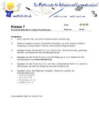 Arbeitsblatt Lineare Funktionen Grundverstandnis Matheaufgaben Mathefritz
