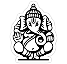 Black And White Images Of Ganesha Ganesh Ganesa Ganapati Elephant 4 Black White Sticker By Mystic Land In 2020 Hindu Elephant Vinyl Decal Stickers Black And White Stickers