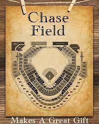 chase field baseball stadium seating chart 11x14 unframed