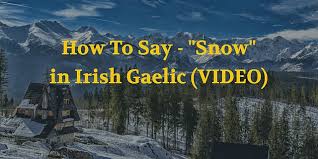 Hello, i'm irish and have lots of experience with the pronunciation of irish words. How To Say Snow In Irish Gaelic Video