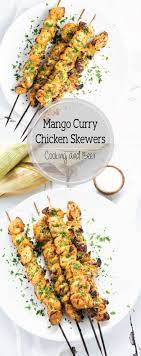Grilled Mango Curry Chicken Skewers Are An Upscale Outdoor Weeknight Or Weekend Dinner Recipe They Are Grea Weekend Recipes Dinner Chicken Skewers Mango Curry