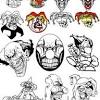Tattoos of clowns clown smoking cigar. 1