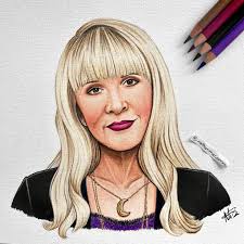 My drawing of @stevienicks 💫🔮 The iconic Stevie Nicks is such a great  singer and even better songwriter. Landslide is still THAT song! I wanted  to draw her now as opposed to