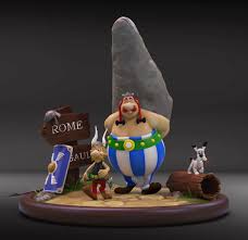 Asterix And Obelix Diorama 3d Print Model Diorama 3d Printing Print Models