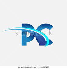 Initial Letter Pc Logotype Company Name Colored Blue And Swoosh Design Vector Logo For Business And Company Identity Logotype Lettering Letter Logo