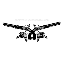 Guns And Roses Free Vector Guns Illustration Vector Free Guns