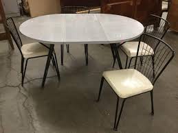 A most beautiful carved reindeer table by judy mckie. Lot Vintage Daystrom 50 S Style Small Dining Table W 1 Leaf 4 Vinyl Black Chairs