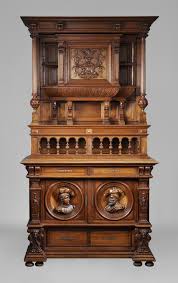 Antique Henri Ii Style Carved Walnut Buffet With Costumed Characters Bookcases Desks Vitrines Carved Furniture Gothic Furniture Victorian Furniture