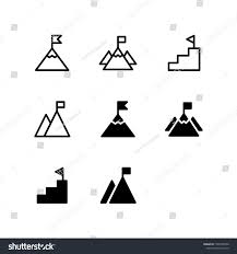 Achievement Icon Design Achievement Goal Success Victory Business Icon Logo Vector Symbol Set Sign Design Button Mounta Vector Logo Image Vector