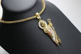 Gold san judas with initials. San Judas With Stones 18k Gold Plated Jewelry Set Alwayslavishshop