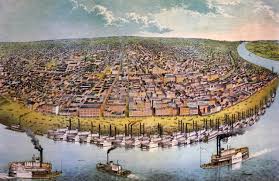 St Louis Mo Circa 1859 Aerial View Birds Eye St Louis