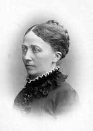 Porträtt av kvinna, Elsa Dahl, gift Åkerhielm. Visitkort ur Anna Mobergs  familjealbum.