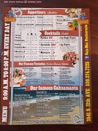 Baja cali fish & tacos is a casual dining restaurant, known for its signature baja cali style fish tacos & delicious aguas frescas. Online Menu Of Baja Mar Restaurante Restaurant Tucson Arizona 85713 Zmenu