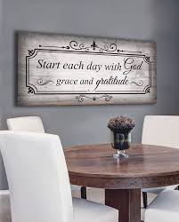 Christian Wall Art Start Each Day With God Wood Frame Ready To Hang Christian Wall Art Bathroom Wall Decor Art Dining Room Wall Decor