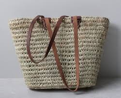 Length 16″ x height 12″ x strap height 8″ package: Vintage Beige Natural Straw Woven Leather Handle Large Sized Market Beach Tote Bag Found It Great