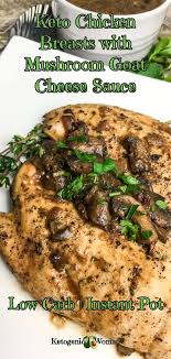 Keto Chicken Breasts With Mushroom Sauce And Goat Cheese For Instant Pot Recipe Stuffed Mushrooms Low Carb Chicken Clean Eating Recipes