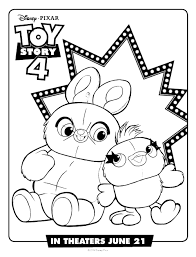 ducky and bunny cute toy story 4 coloring pages toy story 4 kids coloring pages