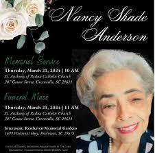 The Greenville (SC) Chapter mourns the loss of our sister Alumni Member  Link Nancy Shade Anderson, 15th Southern Area Director of the Links  Incorporated