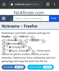 Insert text in text box: Best Freefire Names And Nicknames