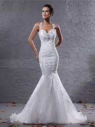 Popular Trumpet Mermaid Straps Chapel Train Organza Wedding Dress Lamistore Co Backless Lace Wedding Dress Wedding Dresses For Sale Court Train Wedding Dress