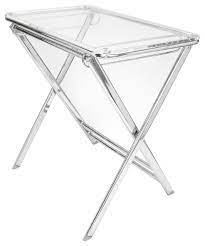 4.5 out of 5 stars 104. In Stock Leisuremod Victorian Acrylic Foldable Accent Chairside End Tray Table Contemporary Outdoor Side Tables By Leisuremod Houzz