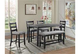 Get 5% in rewards with club o! Elements International Martin 6 Piece Counter Height Dining Set With Bench Lindy S Furniture Company Pub Table And Stool Sets