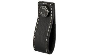 I never got around to photographing them for a post, so i was happy to hear from steven soria of make smith leather co. Leather Drawer Pull Din Black Leather Iron Thuresson