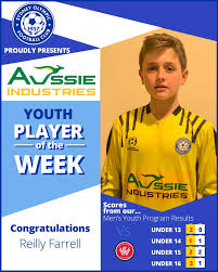 Reilly Farrell from our Under 13 squad was our Aussie Industries player of  the match in their 2 nil win against league leaders Western Sydney  Wanderers. Reilly has a great attitude and