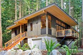 Modern Modular Cabin With Garage Modern Prefab Homes Prefab Modular Homes Prefab Homes