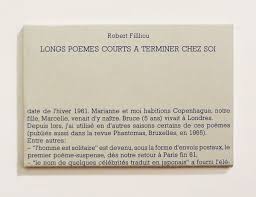 Familia yake imethibitisha kwamba soi alikata roho jumatano, mei 26, 2021 majira ya adhuhuri. Robert Filliou Longs Poemes Courts A Terminer Chez Soi 1984 Poeme Court Poeme Court