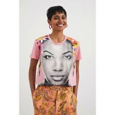 デシグアル Desigual ビーズ アーティTシャツ （ピンク/レッド） -アウトレットファッション通販 『BRANDELI』