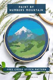 Landscape modern cross stitch pattern nature cross stitch | etsy. Mountain Free Cross Stich Pattern Ugly Duckling House