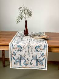 Table Runner Art Dec Linen Table Top 100 Linen Custom Etsy In 2020 Linen Table Runner Blue Table Runner Table Runners