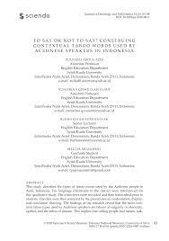 5 'pantang larang' you probably did not know. Pdf To Say Or Not To Say Construing Contextual Taboo Words Used By Acehnese Speakers In Indonesia