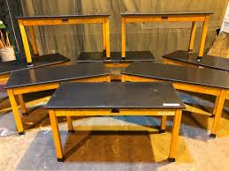 Lot Of 6 Vintage Science Lab Tables Desk Cast Resin Counter Top Table Desk Countertops Table
