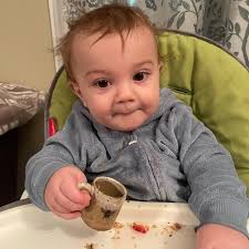 My nephew approves of the bee mugs 🐝 🐝 🐝 🐝 #pottery #potterytransfers  #potterymug #wheelthrownpottery #beemug #haleypotter #babymug