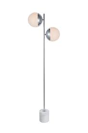 Stylish but simple, the frosted glass globe floor lamp is at home in any setting. Eclipse 2 Lights Chrome Floor Lamp With Frosted White Glass J104y Thomson Premier Lighting Appliance