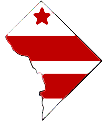 Washington Dc District Of Columbia Map With Flag Sticker By Havocgirl White Background 3 X3 Columbia Map Flag Art Art Prints