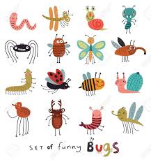 Set Of Cute And Funny Bugs Illustration Sponsored Cute Set Funny Illustration Bugs Arte De Insectos Ninos Artisticos Dibujos Para Ninos