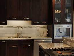 Sweet Mahogany Veneer Espresso Kitchen Cabinets With White Glass Tile Backsplash And Kitchen Design Small Espresso Kitchen Cabinets Beautiful Kitchen Cabinets