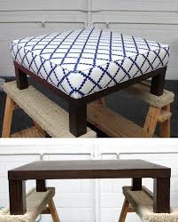 Ottoman Diy Turn A Cheap End Table Into A Padded Ottoman Full Step By Step Tutorial Diy Ottoman Home Decor Diy Furniture