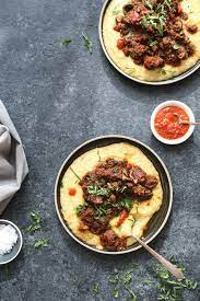 Vegetarian Mushroom Bolognese Recipe With Harissa And Polenta Recipe Recipes Vegetarian Healthy Weeknight Meals