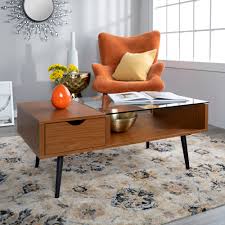 Mid Century Modern Wood And Glass Coffee Table Acron Saracina Home Mid Century Modern Coffee Table Coffee Table Saracina Home