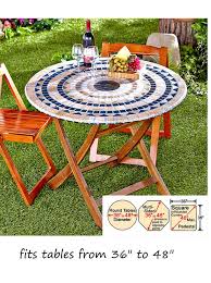 Mosaic Tile Elastic Fitted Vinyl Outdoor 48 Round Patio Table Cover Tablecloth Round Patio Table Fitted Table Cover Table Cloth