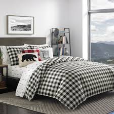 Black Mountain Plaid Comforter Set King Eddie Bauer Black Comforter Black Duvet Black Comforter Sets