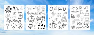 We have happy children and happy mother. Free Four Seasons Coloring Pages To Learn About Weather Hey Kelly Marie