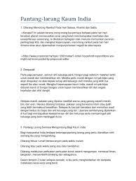 Pantang larang orang iban sewaktu mengandung. Pantang Larang India