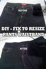 Diy Fix To Resize Pants Waistband Elastic Waistband Jeans Diy Elastic Waistband Jeans Pants