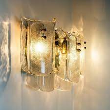 Choosing a wall sconce can be intimidating, but we interviewed chandran param and he gave us cp: Large Massive Glass Wall Sconces In The Style Of Kalmar Set Of 2 For Sale At Pamono